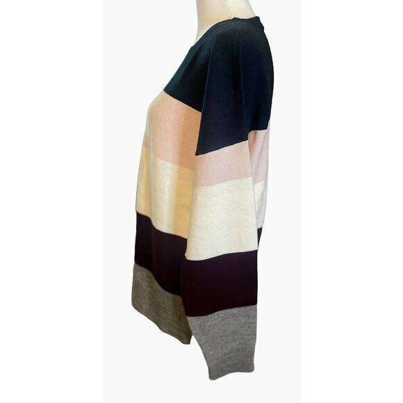 French Connection Stripe Crewneck Pullover Sweater Size Medium NWT - Picture 4 of 6